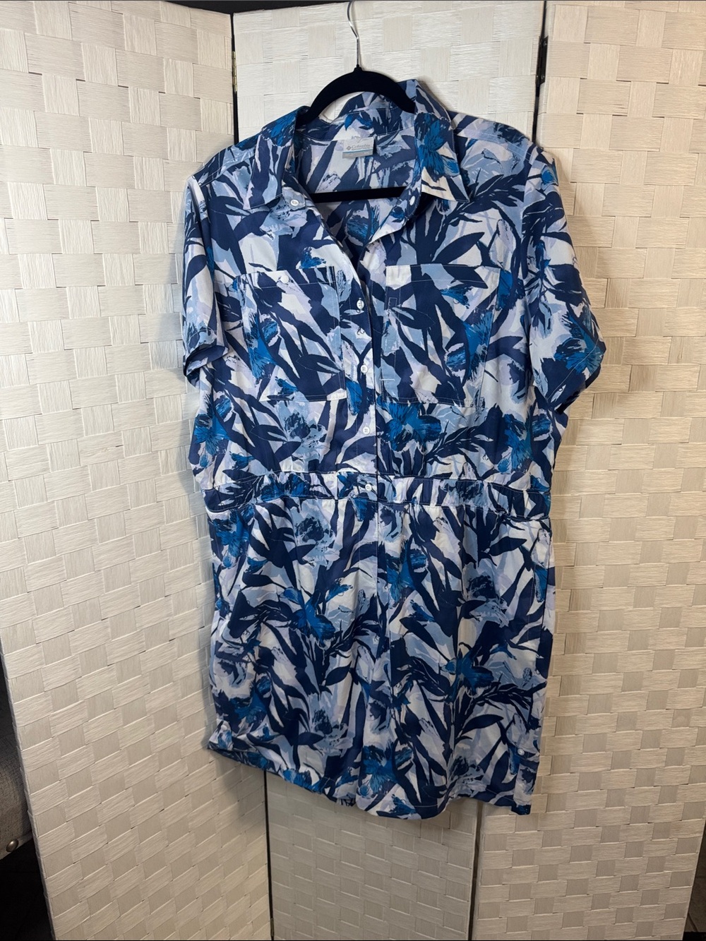 Columbia Blue Floral Swim Jumpsuit